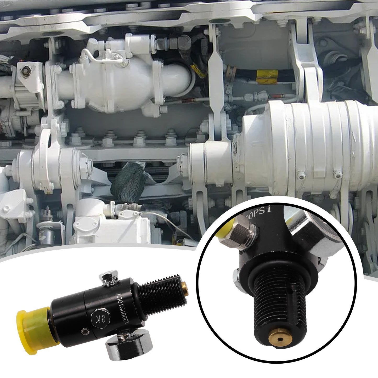 Brass Valve Cover 4500psi HPA Tank Pressure Regulator with M18*15 Thread