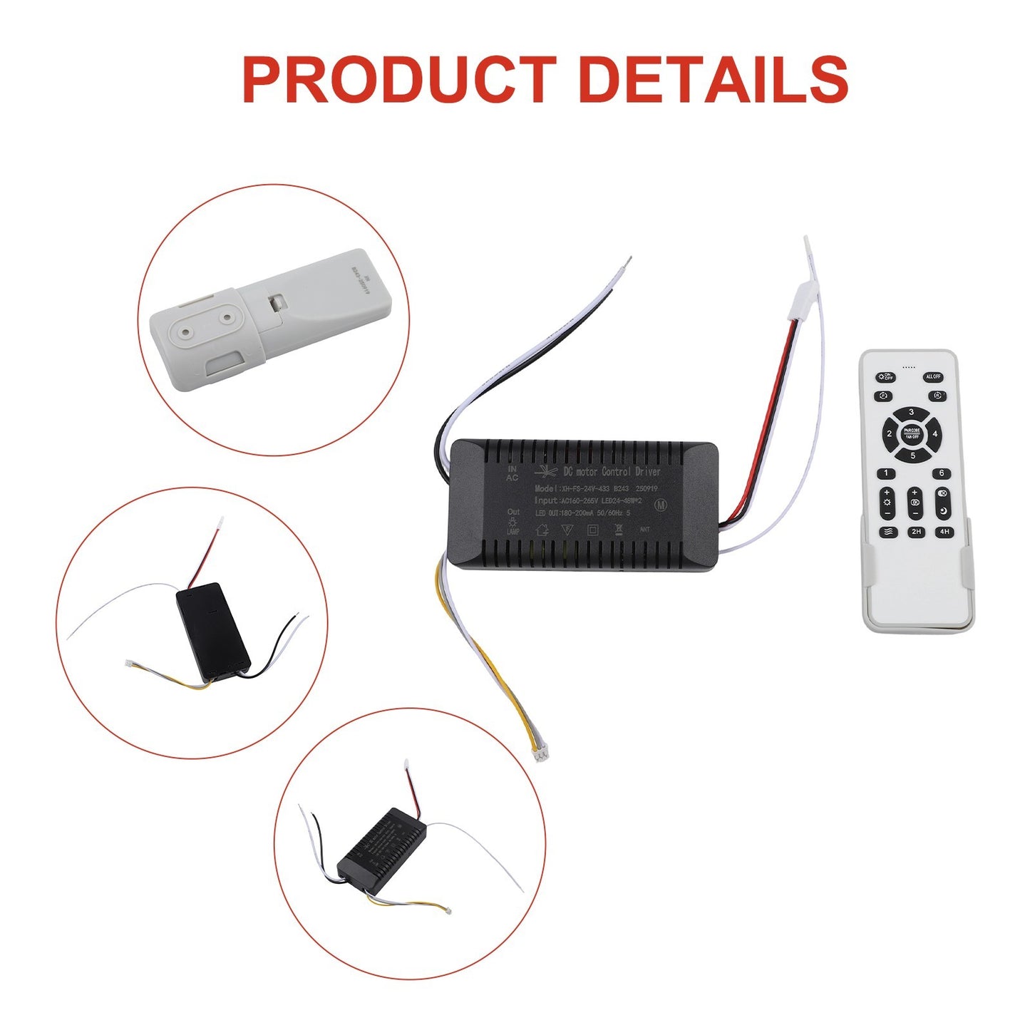 Remote Control Fan Light Converter Receiver for Bedroom Use No Dimming Function