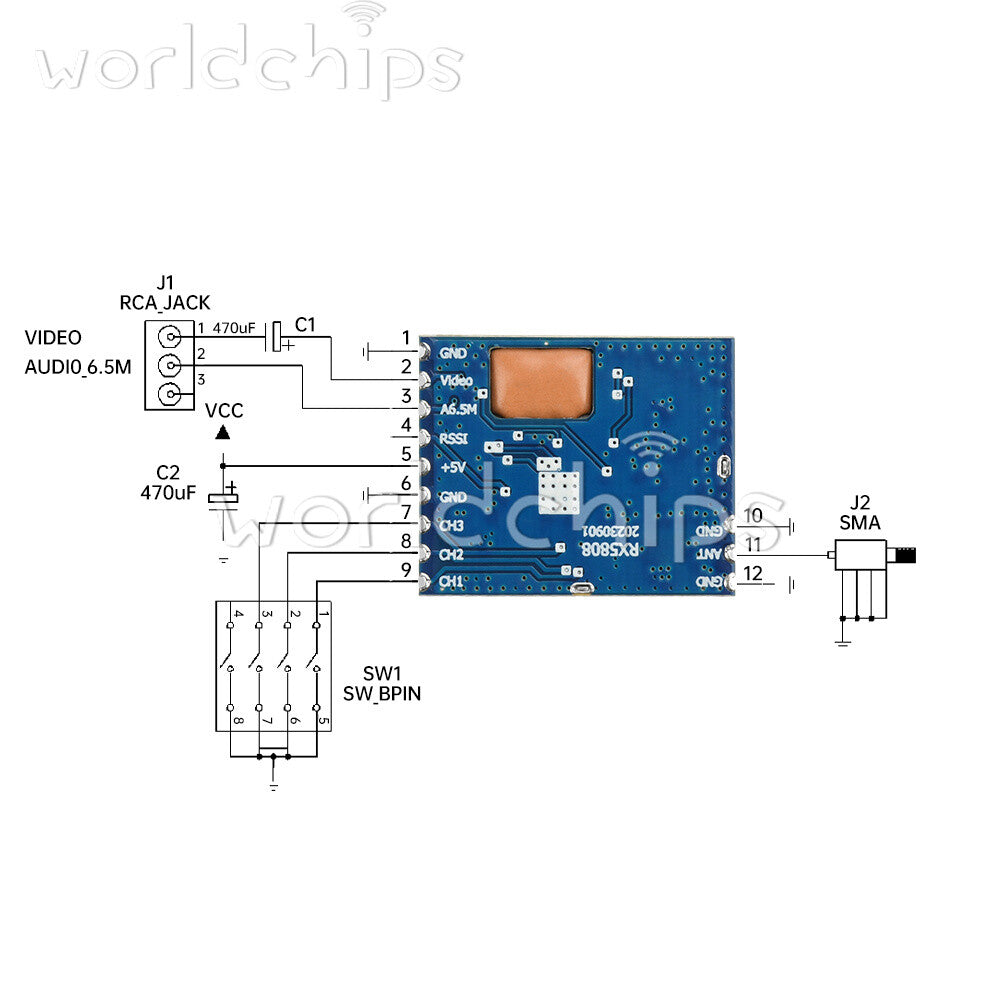 RX5808 Wireless Audio Video Receiver Module SPI Control for FPV RC Helicopter