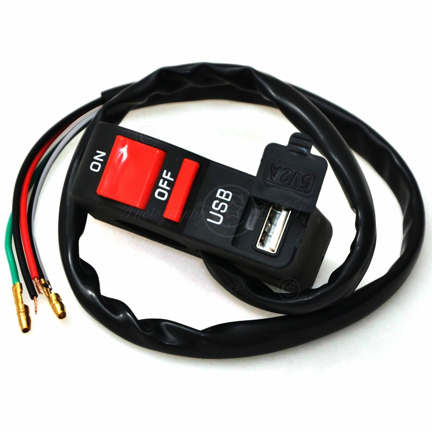 Double Flash Switch & 5V 2A USB Charger For e-Bike Motorcycle Modification DIY