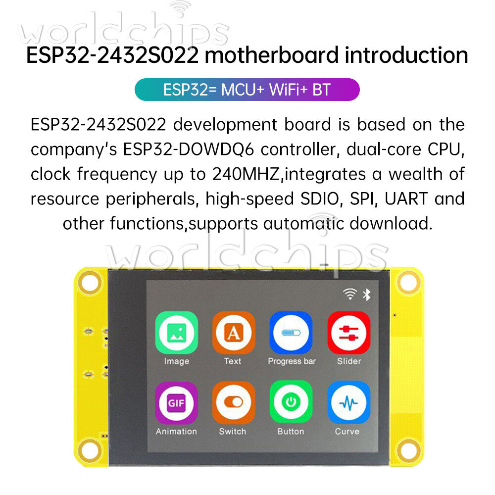 10PCS ESP32 WIFI Bluetooth Development Board 2.2 Touch LCD Display Screen Module