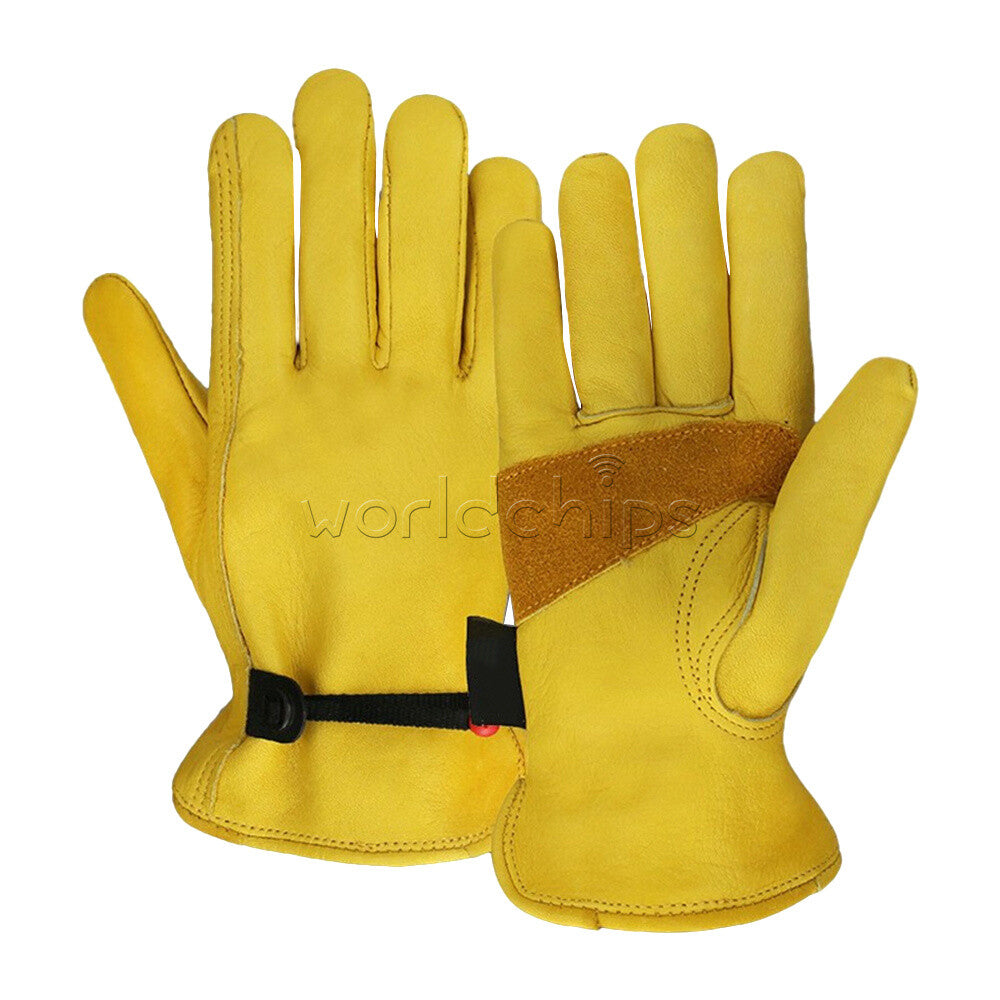 Yellow Leather Driver Work Gloves BBQ Gloves Oven Gloves Safety Work Gloves