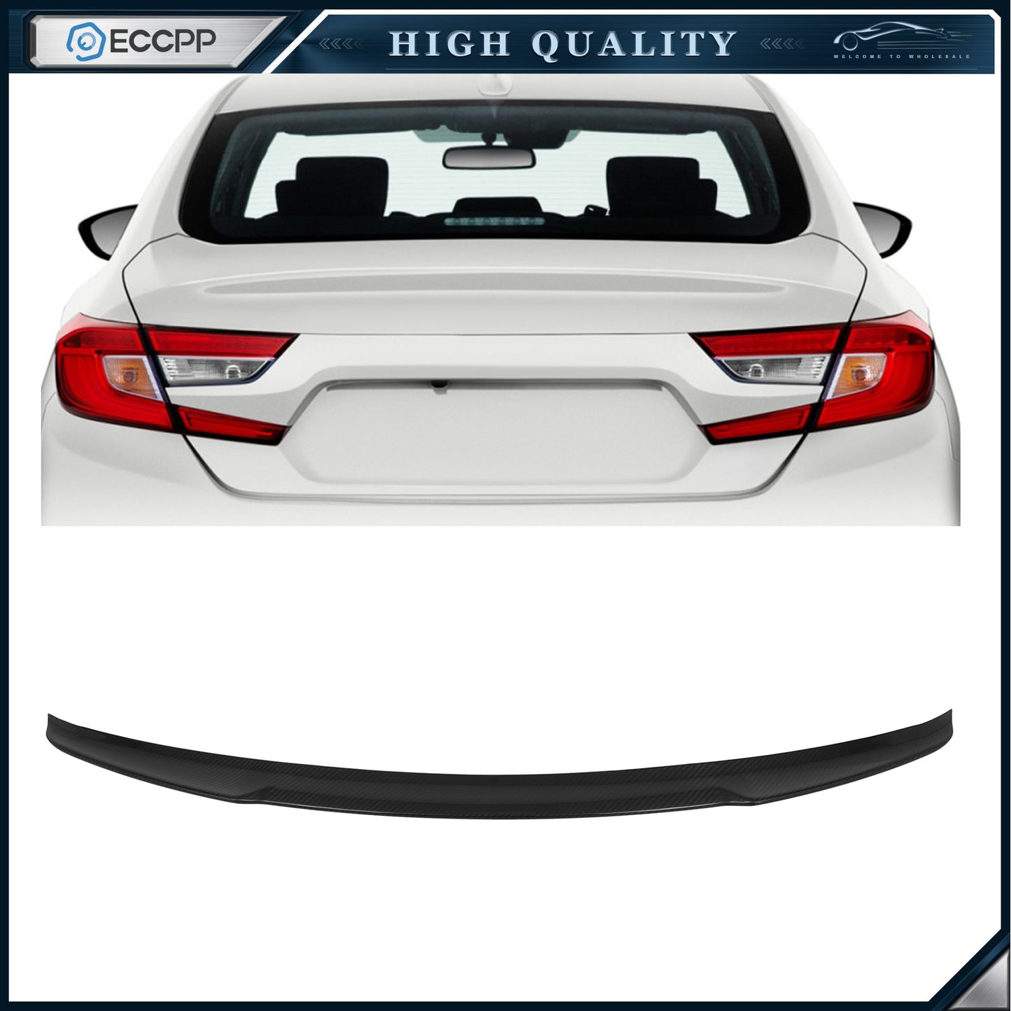 Carbon Fiber High Kick Rear Spoiler Fits 2018–2021 Honda Accord