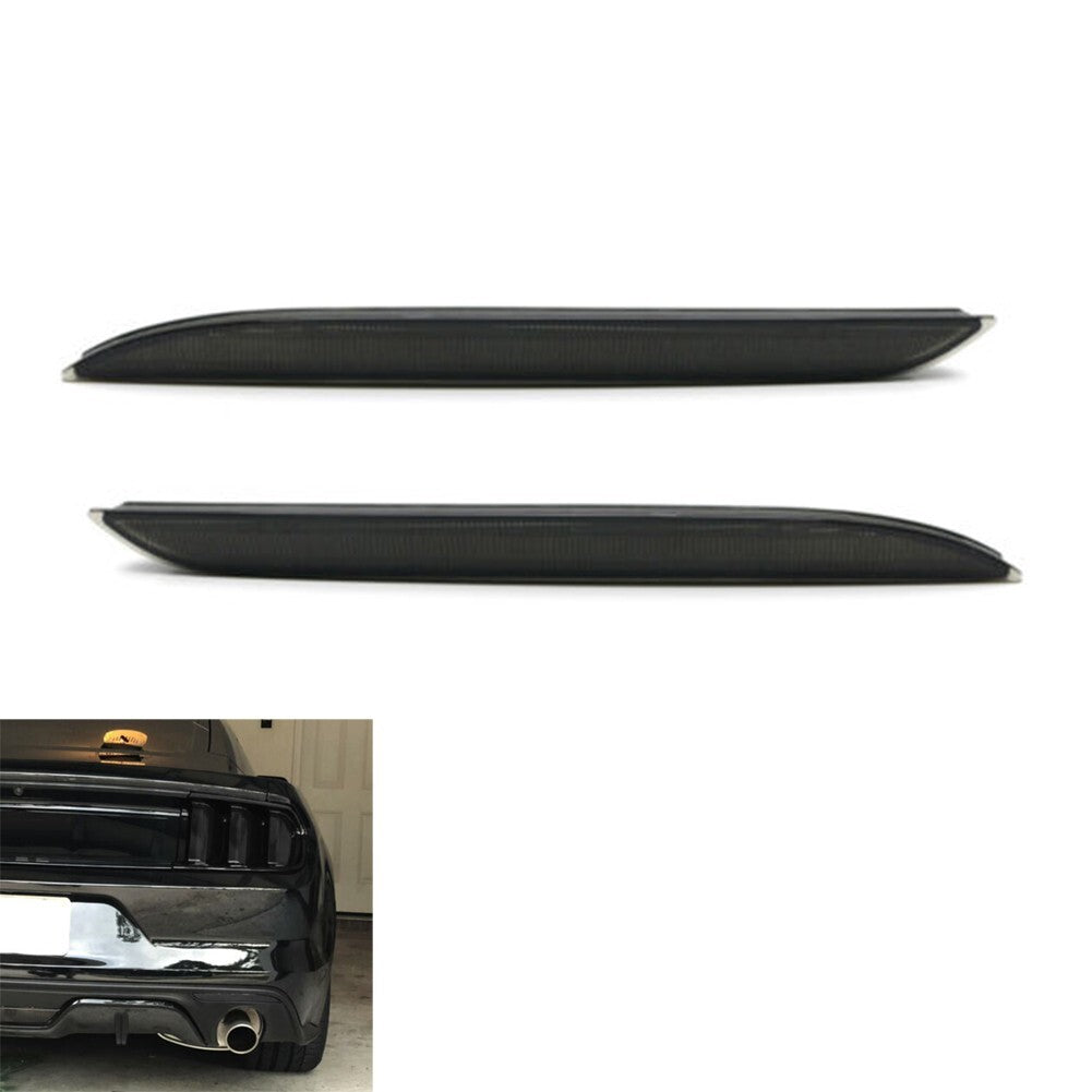 Black Smoked Lens Rear Bumper Reflector Lenses For Ford-Mustang 2015-17