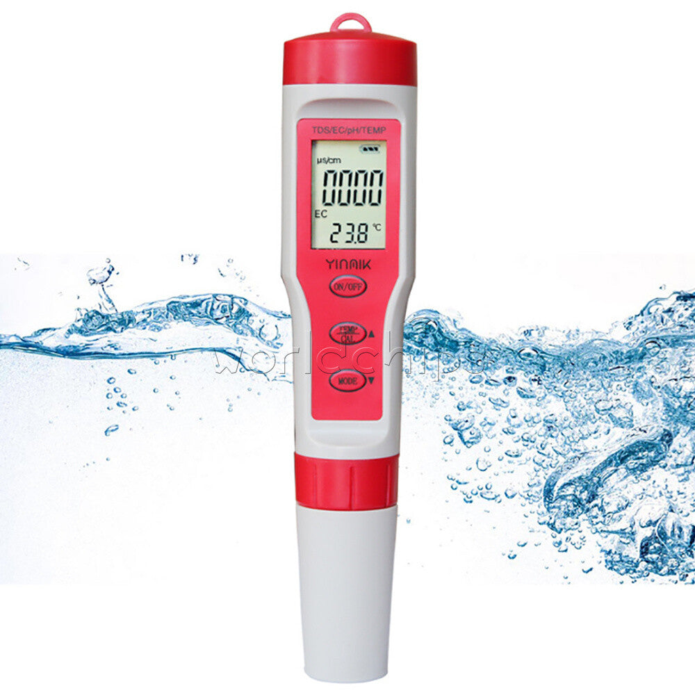 Digital PH/EC/TDS/TEMP Tester Water Quality Monitor Water pH Tester