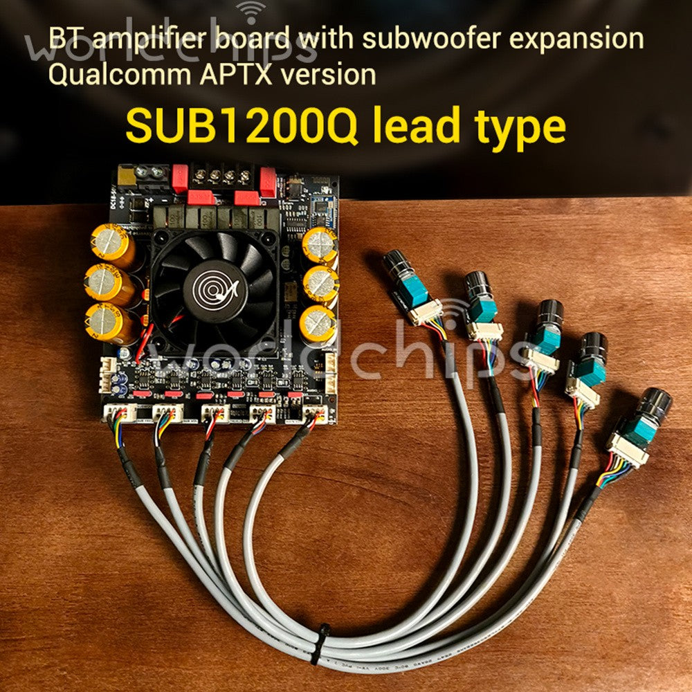 DC18-50V ZK-SUB1200Q Digital Amplifier Board 600W*2 APTX QCC3034+ES9023 Subwoofe
