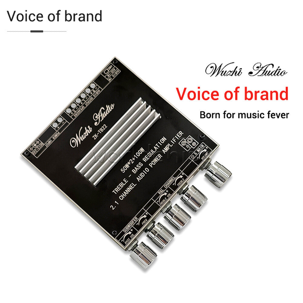 2.1 Channel Bluetooth Audio Power Amplifier Board TWS True Wireless 50WX2+100W