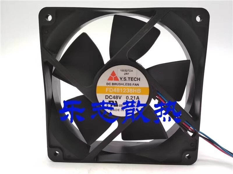 Y.S.TECH FD481238HB 12038 DC48V 0.21A 12CM 3-Wire Inverter Cooling Fan