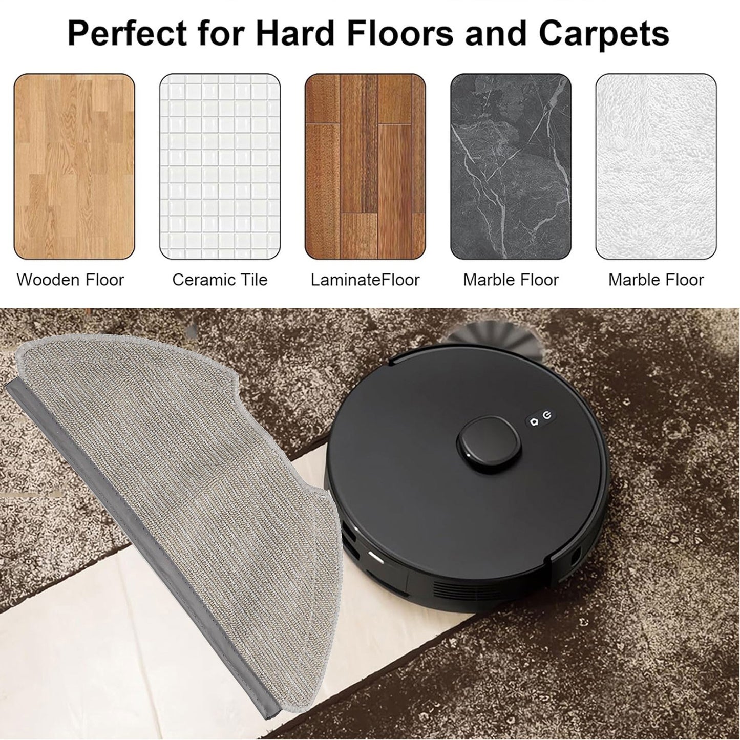 Spare Mop Pads Microfiber Mop Pads Home Cleaning Easy To Install High Capacity
