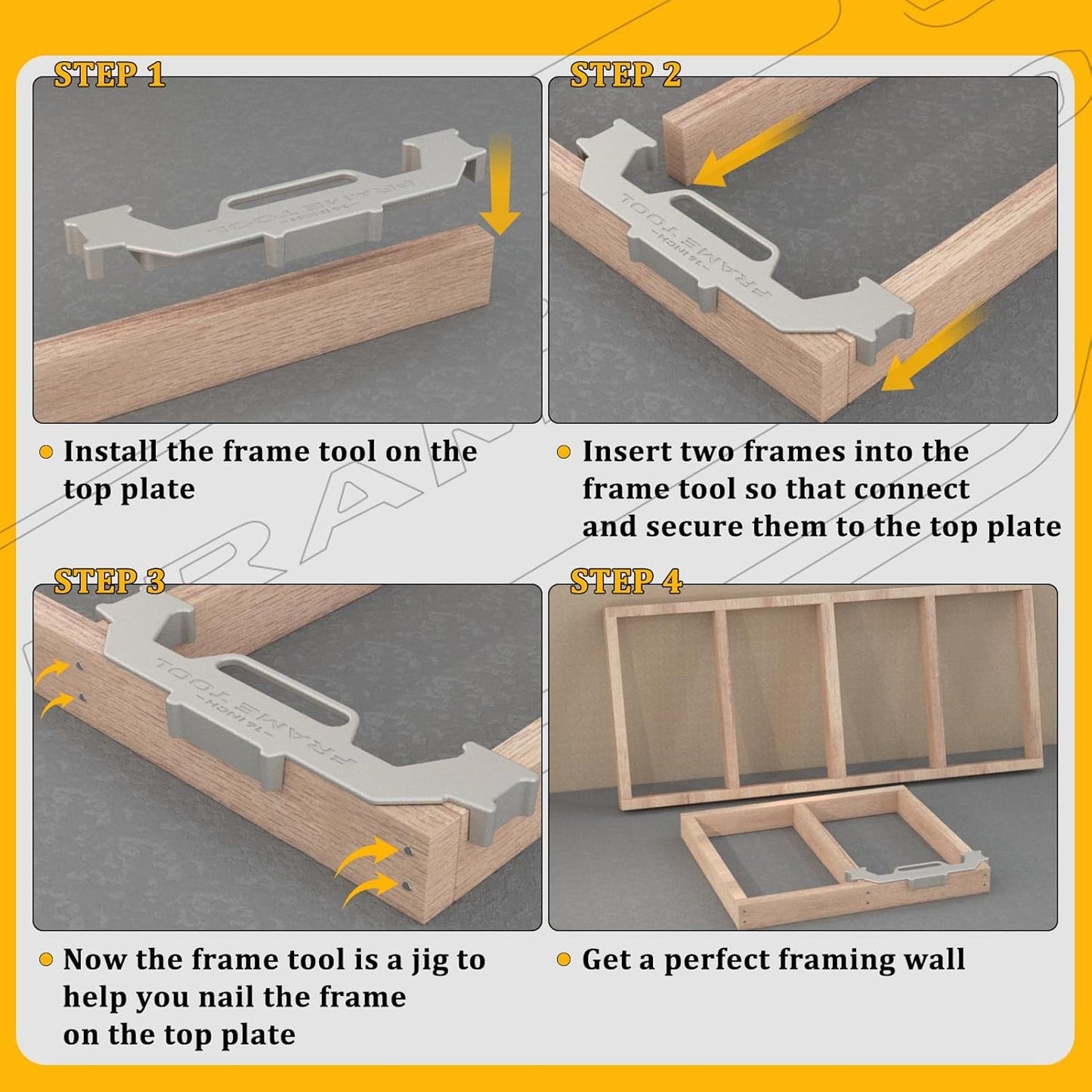 16-Inch On-Center Stud Layout Tool, Cast Aluminum, Precision Framing Jig