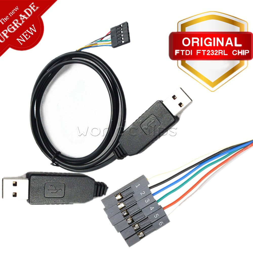100PCS 1M 6Pin FTDI FT232RL USB to TTL RS232 Serial Adapter Cable for AVR ARM