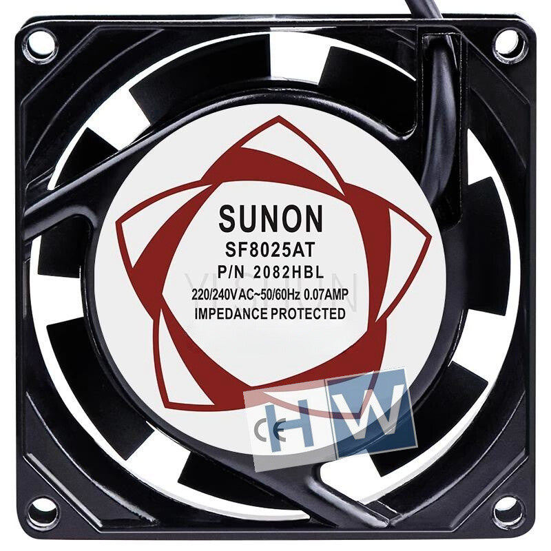 1PC SF8025AT P/N 2082HBL 220v 0.07A 8cm 80*25MM Axial Flow Cabinet Fan