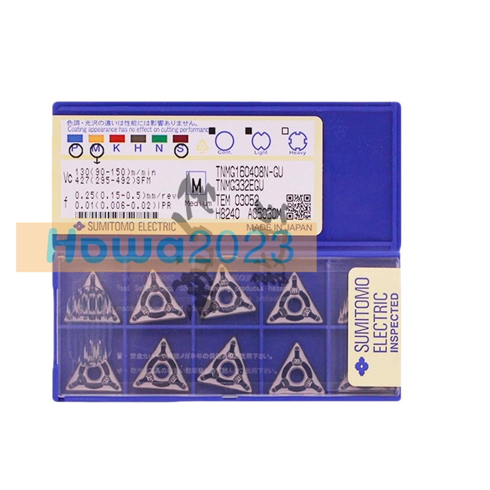 10Pcs/box Sumitomo TNMG160408N-GU AC6030M Turning Blade Carbide Inserts