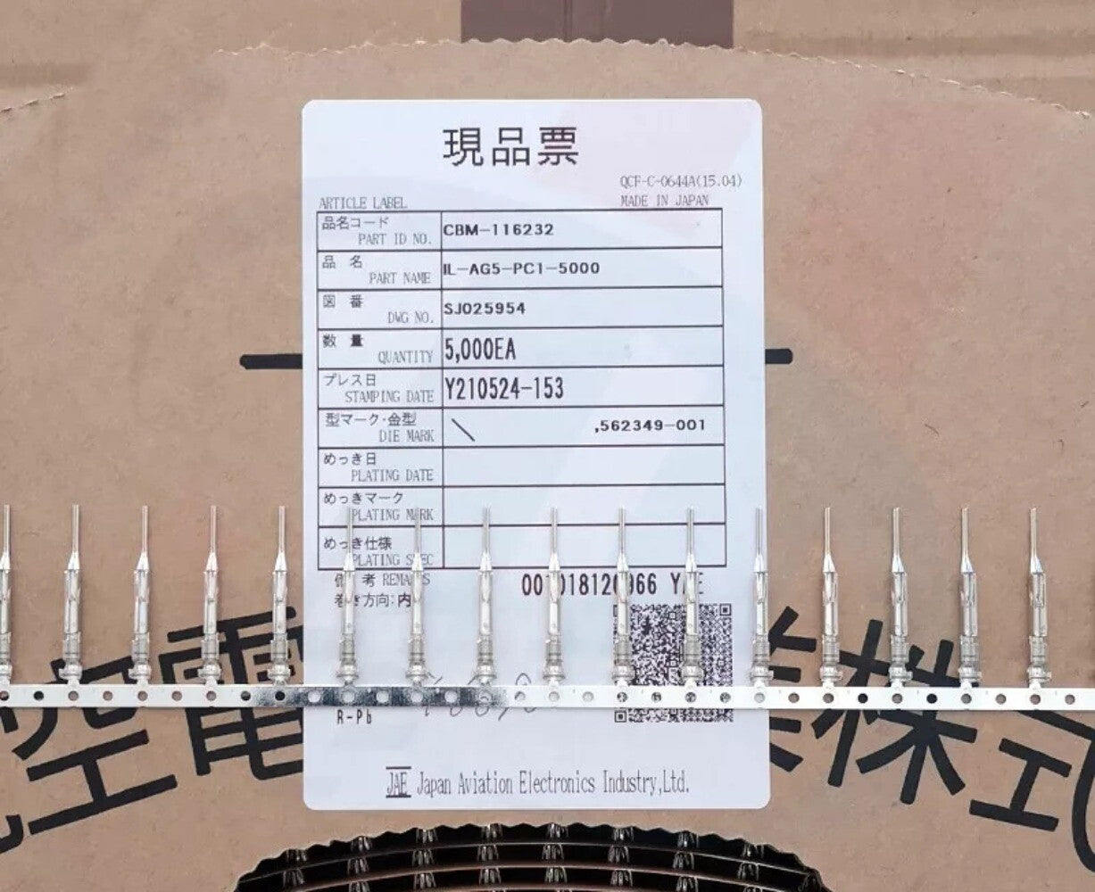 100PC JAE connector IL-AG5-PC1-5000 pin wire gauge 18-22AWG