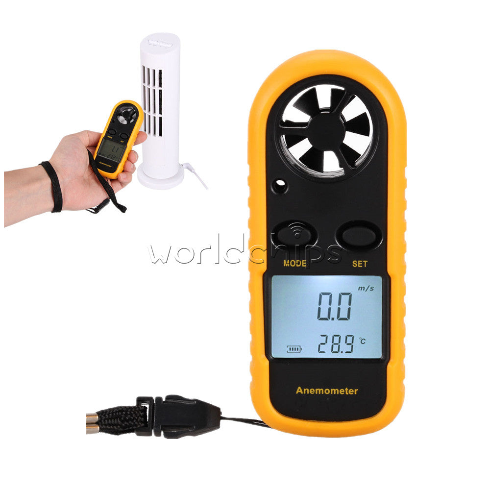 Digital LCD Anemometer Thermometer Air Velocity Wind Speed Meter Tester Gauge