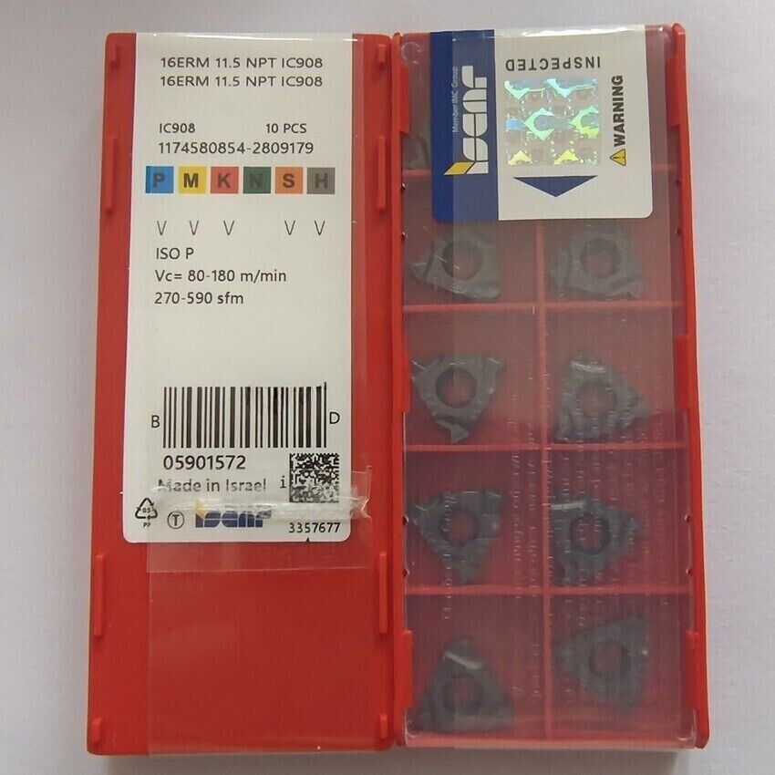 10Pcs For ISCAR 16ERM 11.5NPT IC908 CNC carbide inserts Indexable