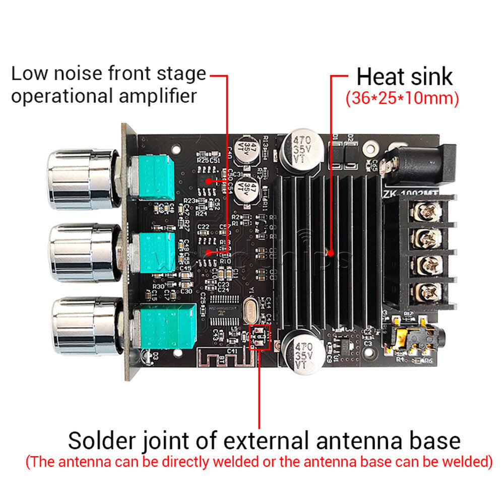 1002MT Mini Bluetooth Digital Amplifier Module Stereo Desktop Audio Amp Board