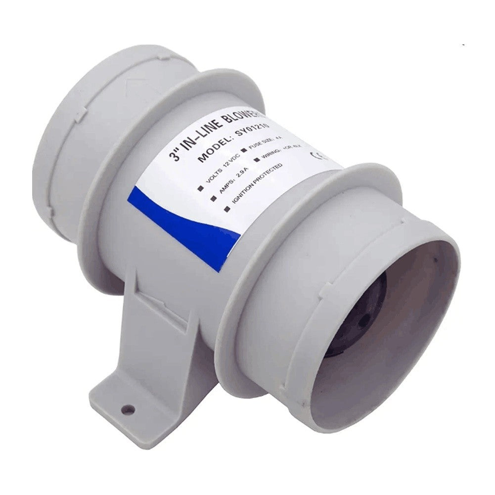 3 Inch 12V Inline Blower for Yacht Marine Airflow Silent Operation Design