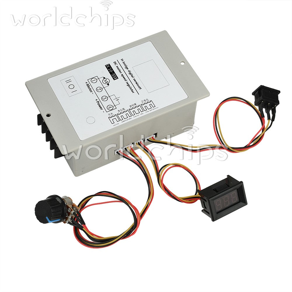 DC 10-55V 20A H-Bridge DC Brushed Motor Speed Controller with Digital Tachometer