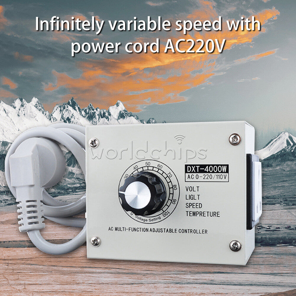 220V 4000W Adjustable Voltage Regulator Dimming SCR Temperature Speed Controller