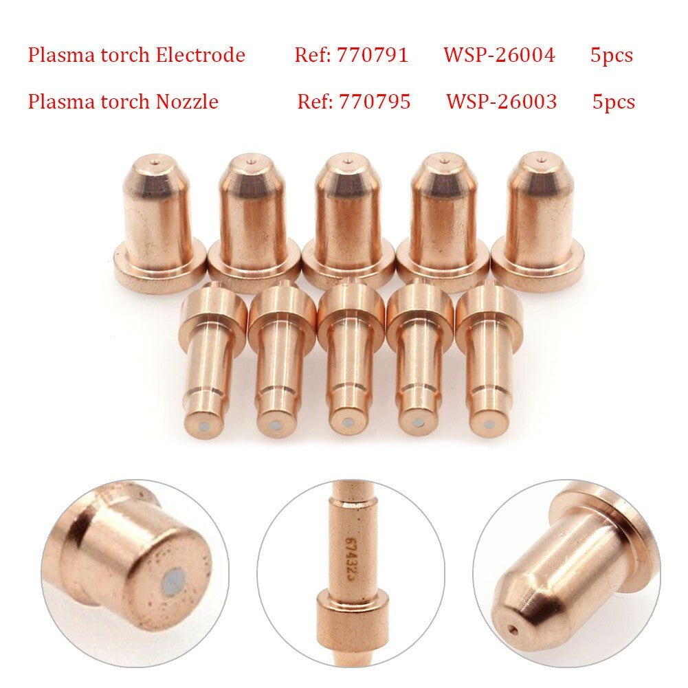 10pcs 770795,770791 Plasma Torch Tips Electrode Kit For Hobart AirForce 12ci