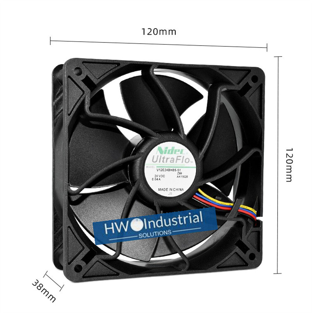 1/piece NIDEC V12E24BHB5-51 4-wire 24V 0.64A 12038  High Air Flow Cooling Fan