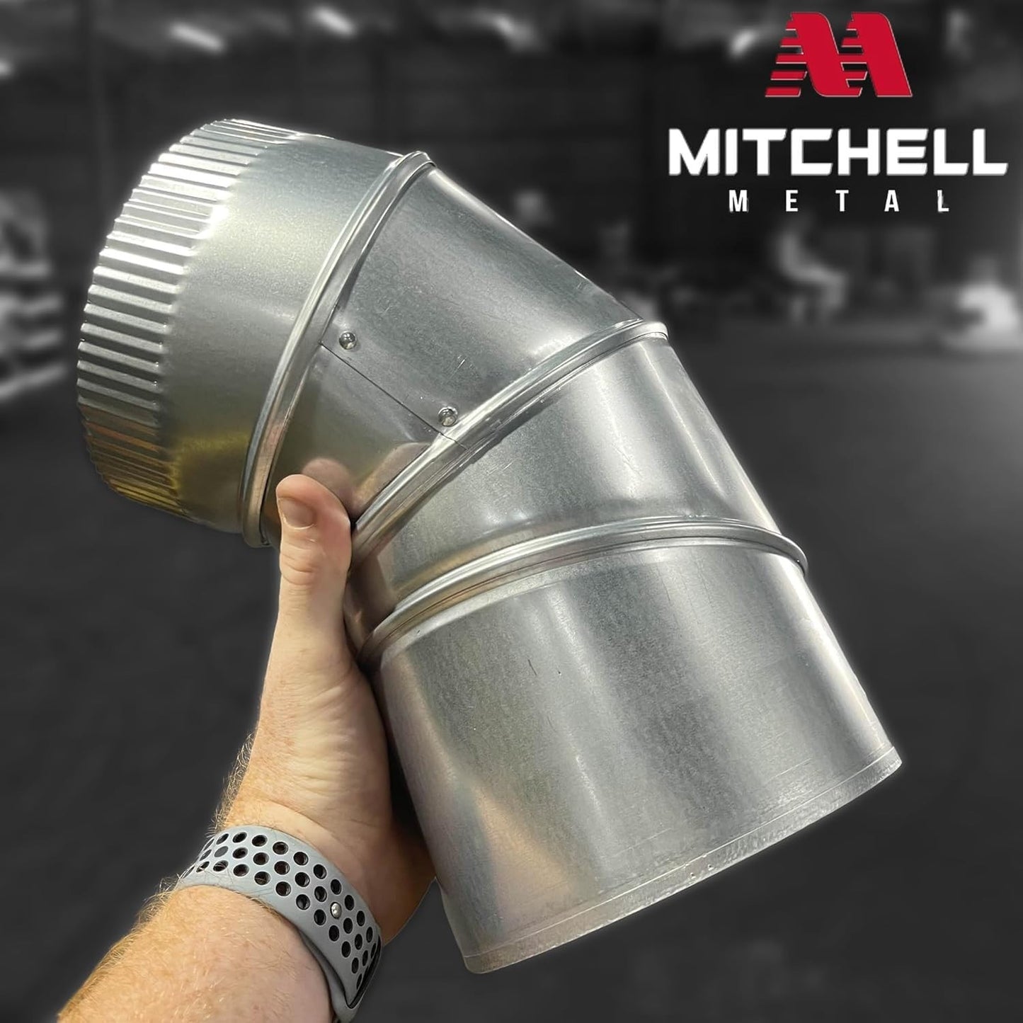4" Adjustable Duct Elbow 90 Degree HVAC - Galvanized Sheet Metal 28-Gauge Duct C