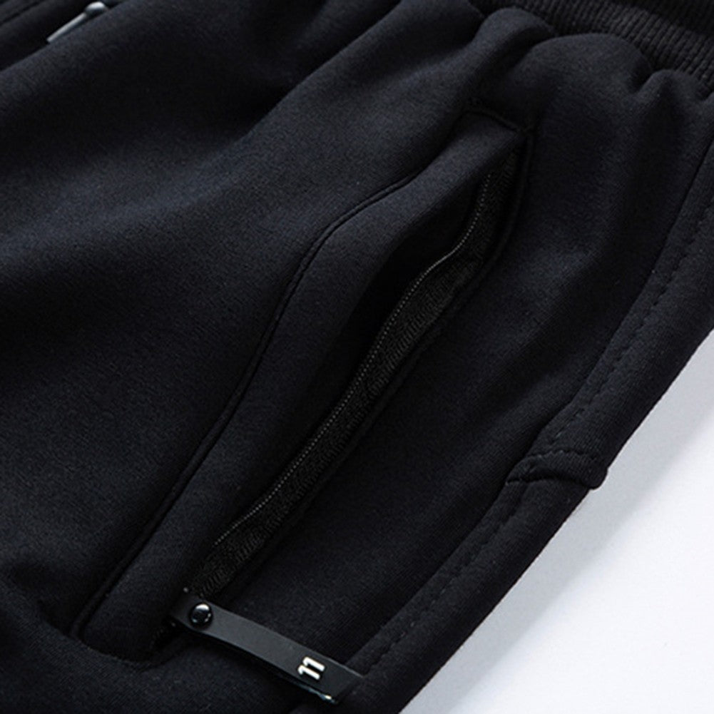 Men Loose Casual Plus Size Skinny Sweatpants with Zipper for Gym and Sport
