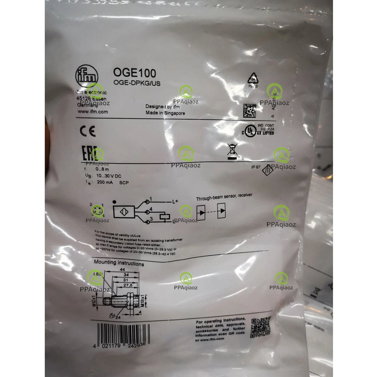 1PC  IFM OGE100 Proximity Sensor Free Shipping