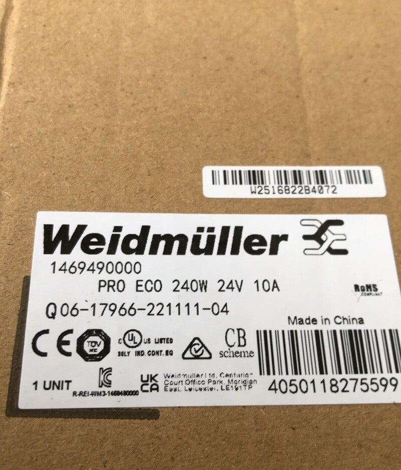 1pcs Weidmuller 1469490000 Power Supply PRO ECO 240W 24V 10A