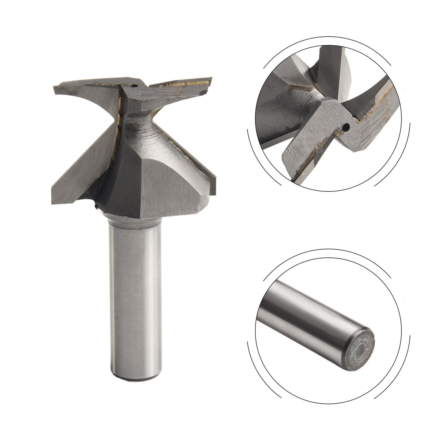 Silver 12 inch Shank Router Bit for Smooth and For Professional Woodworking