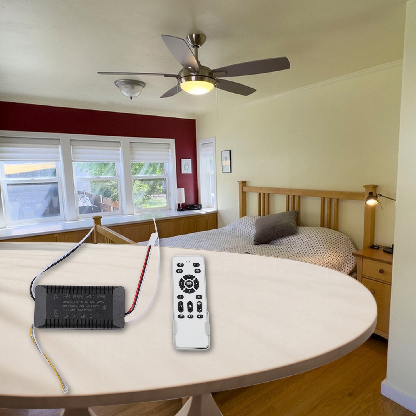 Remote Control Fan Light Converter Receiver for Bedroom Use No Dimming Function