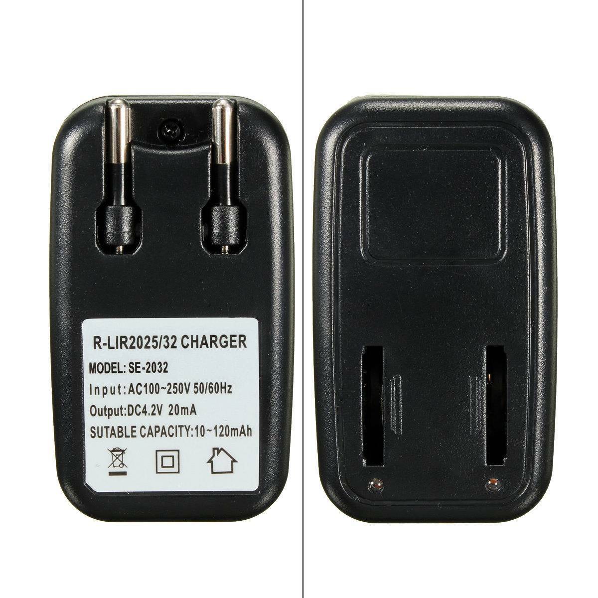 100-250V Charger For 3.6V Rechargeable Lithium LIR2032 /2025 Cell Button Battery