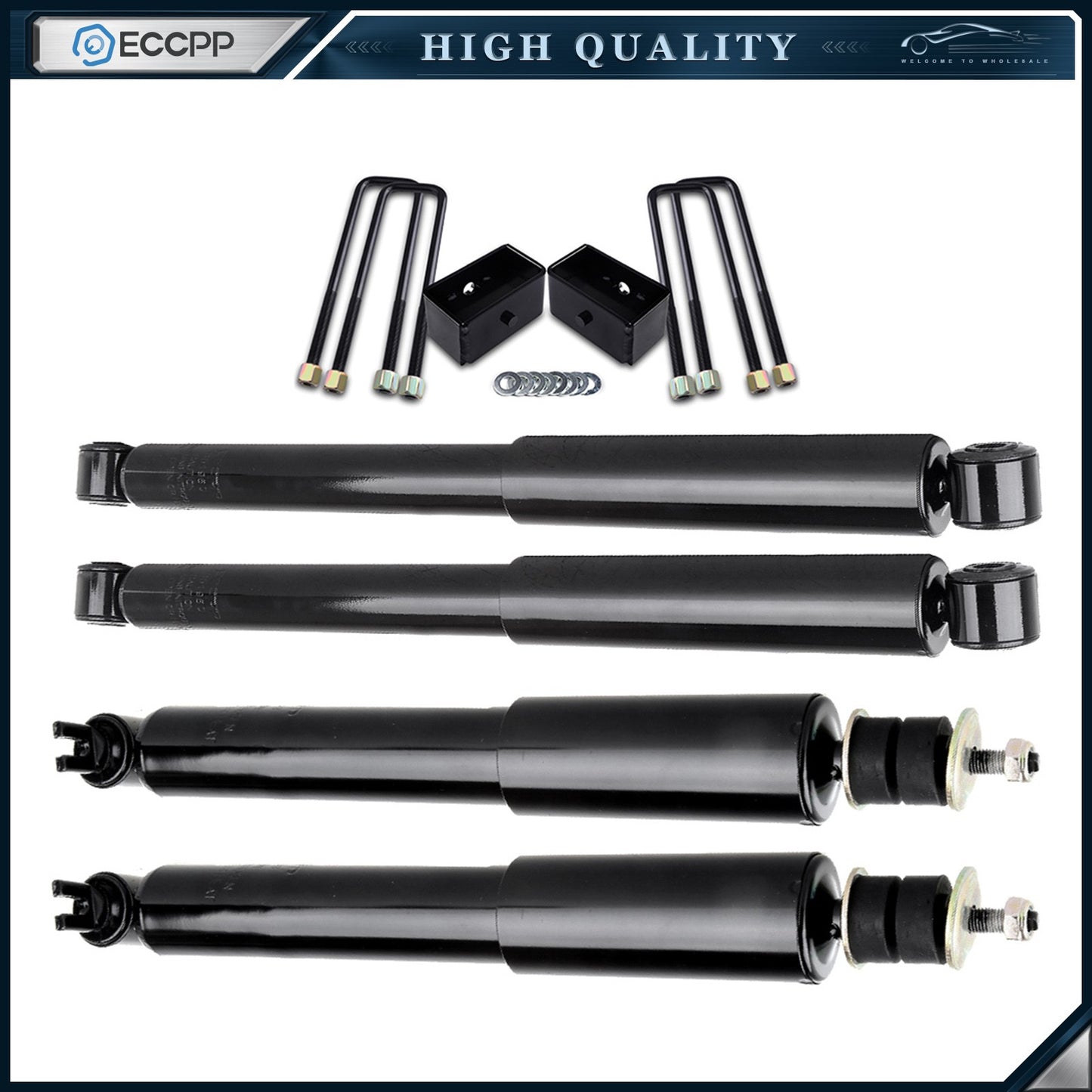 3" Rear Leveling Kit & Complete Struts Shocks For Silverado Sierra 1500 2WD Only