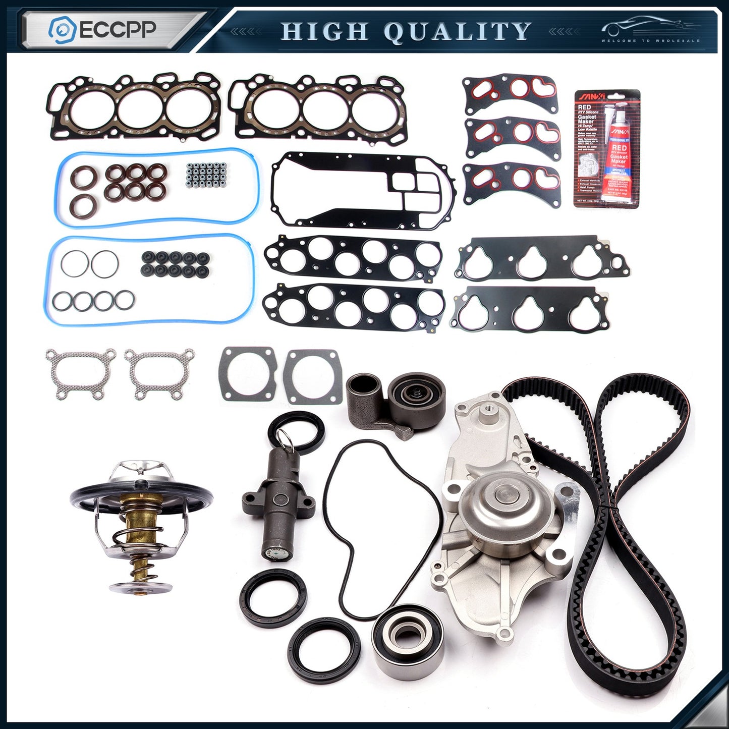 Timing Belt Kit Water Pump Thermostat For 05-16 Honda Pilot Ridgeline 3.5L V6