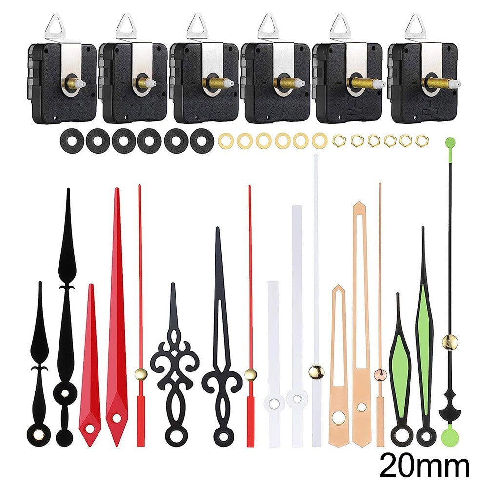 Silent Quartz Clock Movement Kit with 6 Metal Hands for Clock Projects