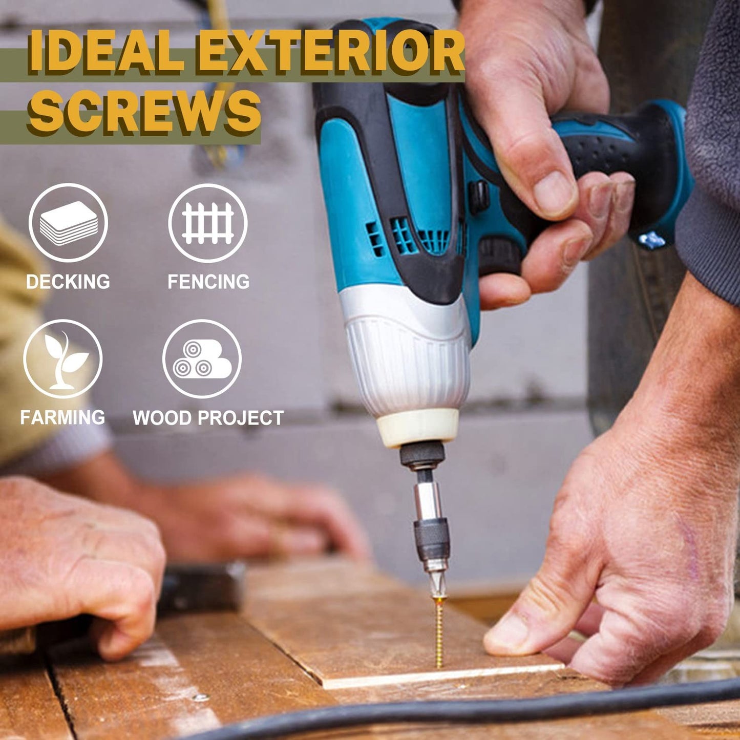 Deck Screws 3 Inch, Wood Screws #10 X 3, 300 PCS, Rust Resistant, Exterior Epoxy