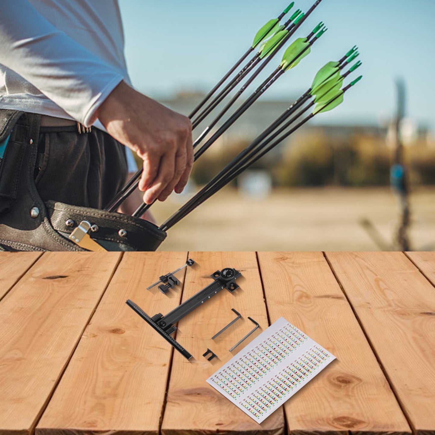 Professional Grade Metal Sight for Recurve T type Aiming Bow and Arrow
