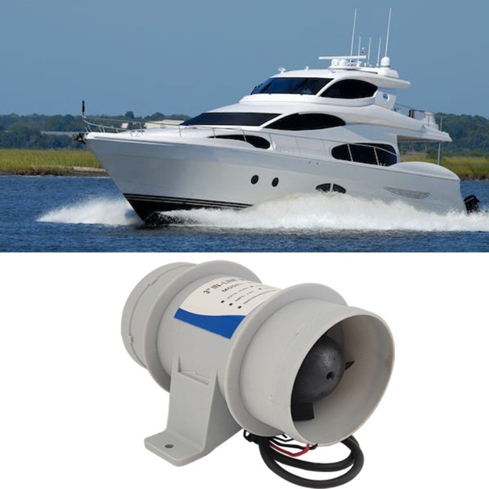 3 Inch 12V Inline Blower for Yacht Marine Airflow Silent Operation Design