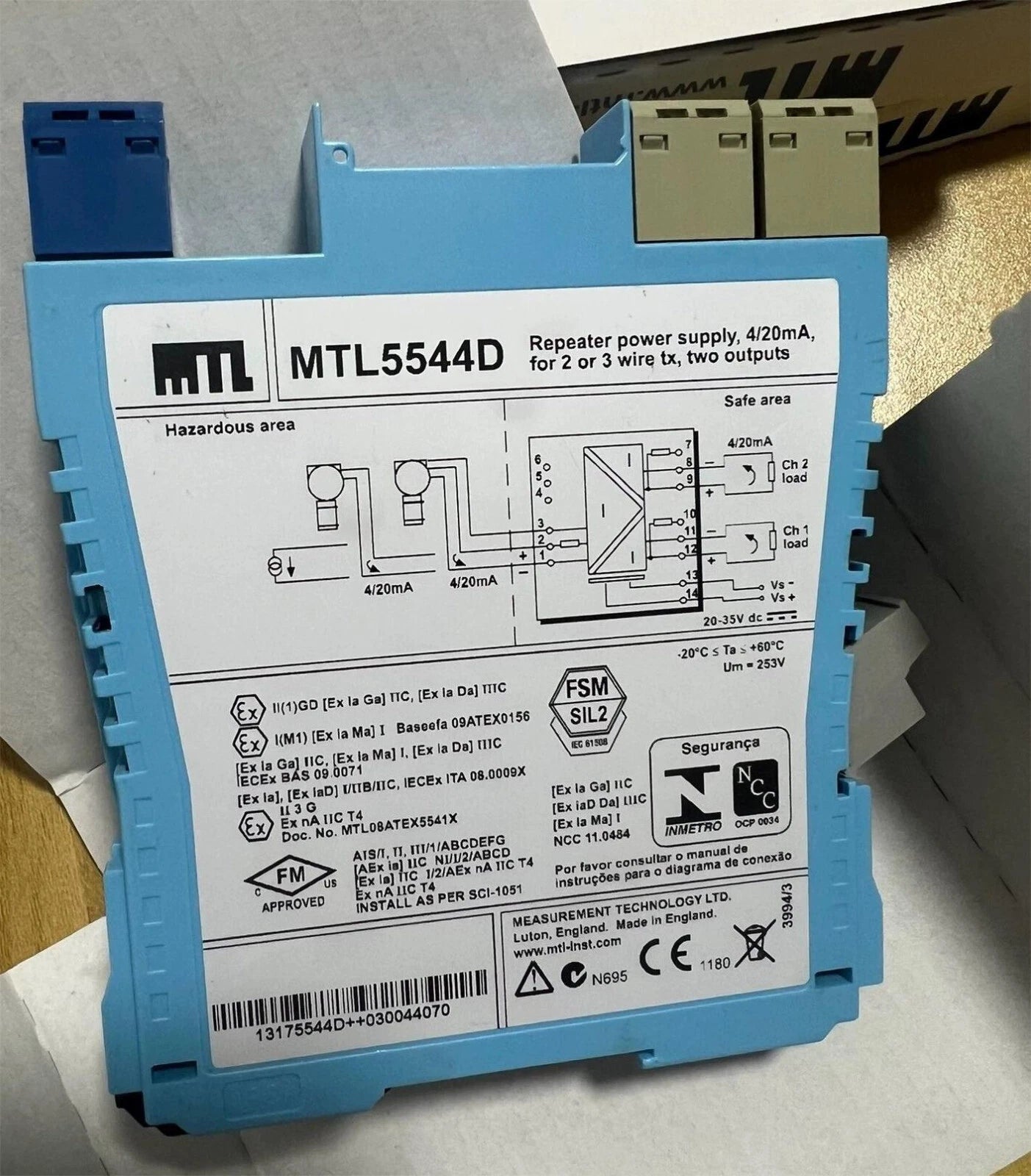 1PCS EATON/MTL  MTL5544D  REPEATOR POWER SUPPLY 4/20mA  ./ups