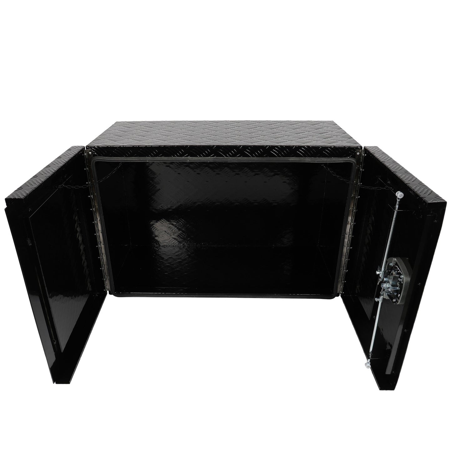 36"x18"x24" Aluminum Storage Tool Box W/2x Chain + Dovetail Lock For Truck Home