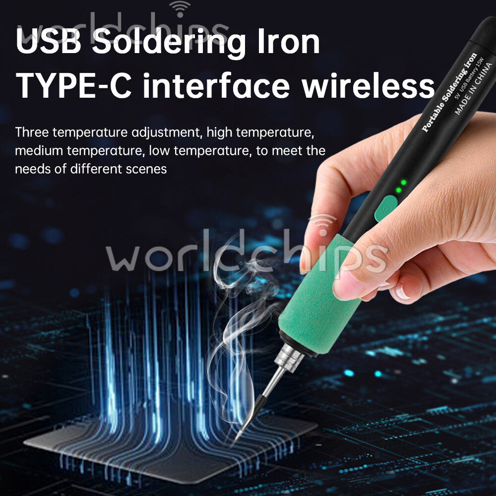15W Cordless Soldering Iron Kit DIY Welding Pen 3-speed adjustable Temperature