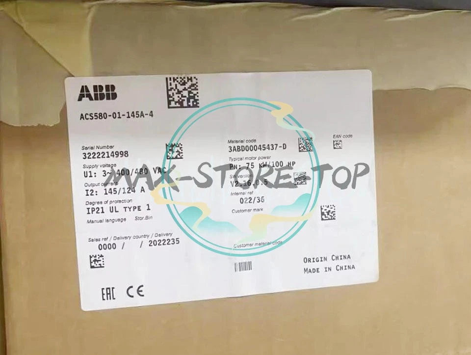 1PC  ABB ACS580-01-145A-4 Inverter ACS58001145A4 75Kw ping