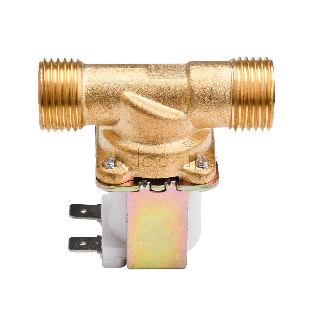 G1/2 Brass Electric Solenoid Valve N/C 12V 24V 220V Water Air Inlet Flow Switch