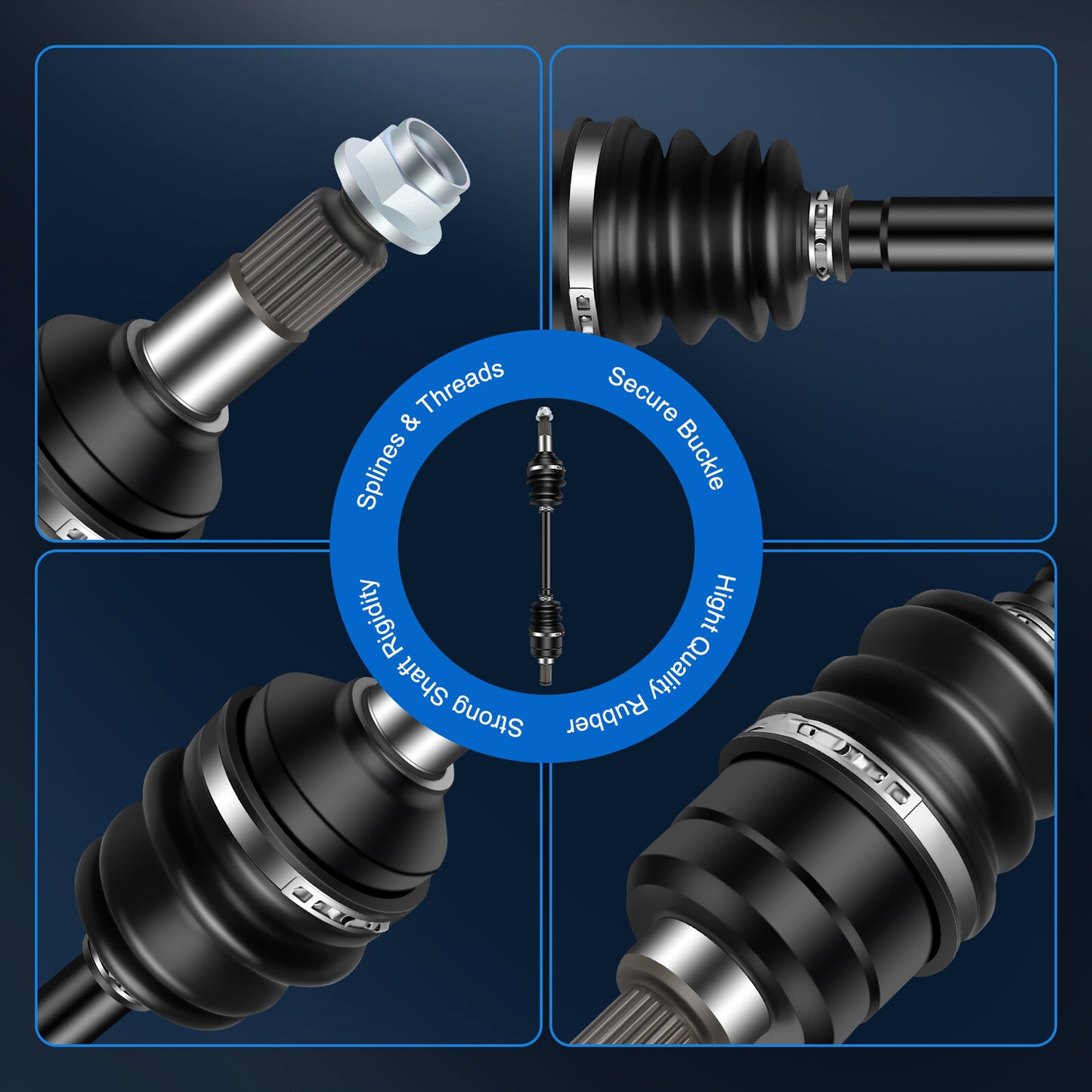 For Yamaha Grizzly 700 2016-2021 2x Rear Left & Right CV Axle Assembly