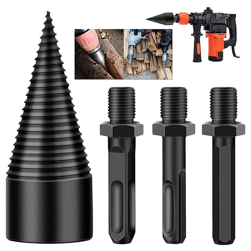 4pcs Firewood Log Splitter Drill Bits Screw Cone Driver for Power Drills