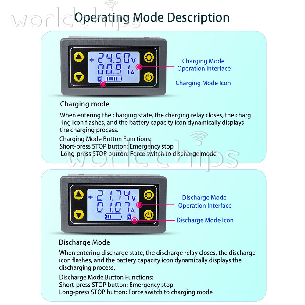BT11 Coulomb Meter Fully Auto Battery Charge Discharge Protection DC 10-110V 10A