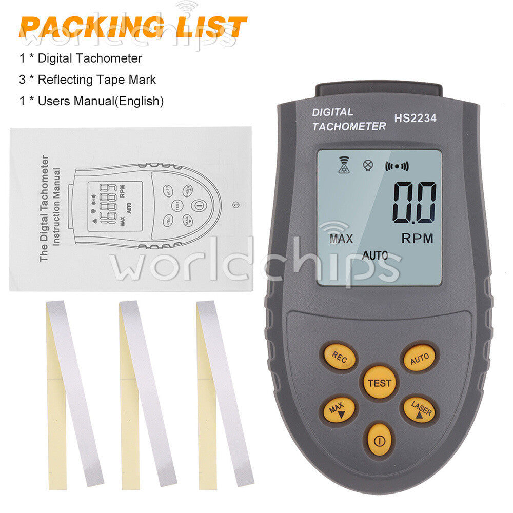 HS2234 Tachometer NonContact Digital Display Speedometer Digital Tachometers