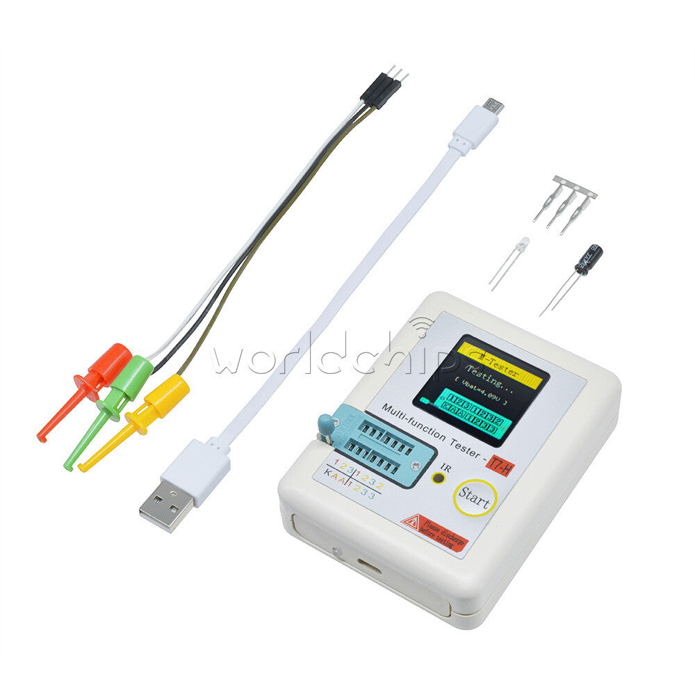 C-T7-H high precision transistor tester 1.8 inches Capacitance Meter + Cable Kit