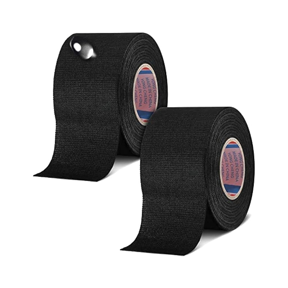 Wire Harness Cloth Tape, 2" x 49.2 FT, 2 Rolls, Heat Proof, Automotive